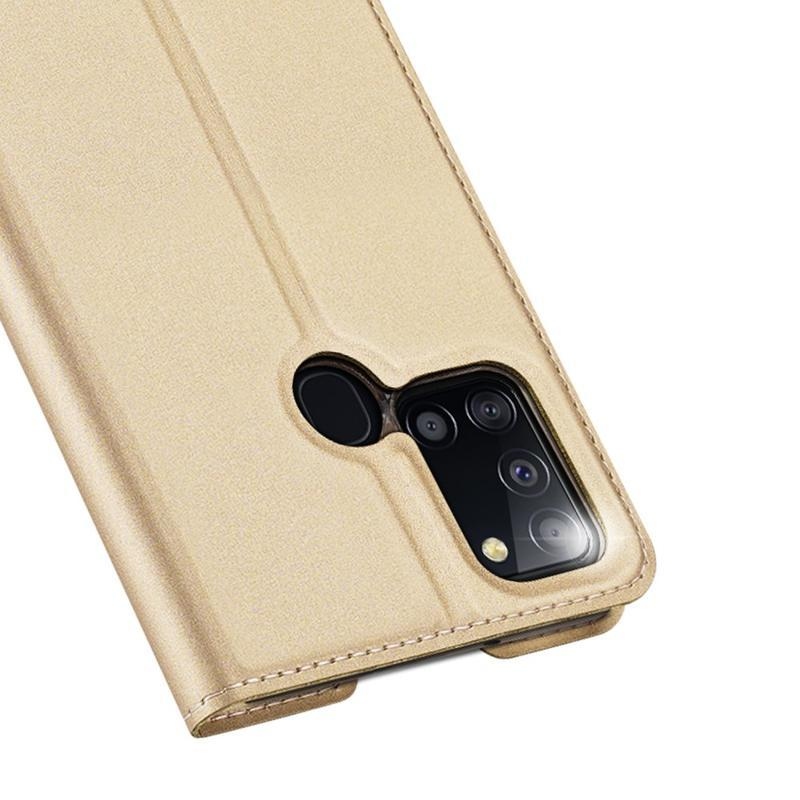 DUX elegantní PU kožené pouzdro na mobil Samsung Galaxy A21s - zlaté