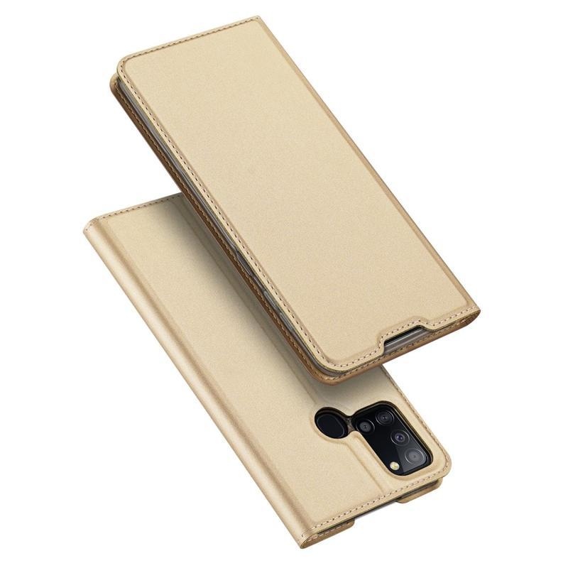 DUX elegantní PU kožené pouzdro na mobil Samsung Galaxy A21s - zlaté