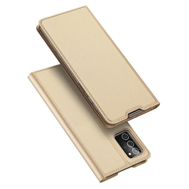 DUX elegantní PU kožené pouzdro na mobil Samsung Galaxy Note 20/Note 20 5G - zlaté