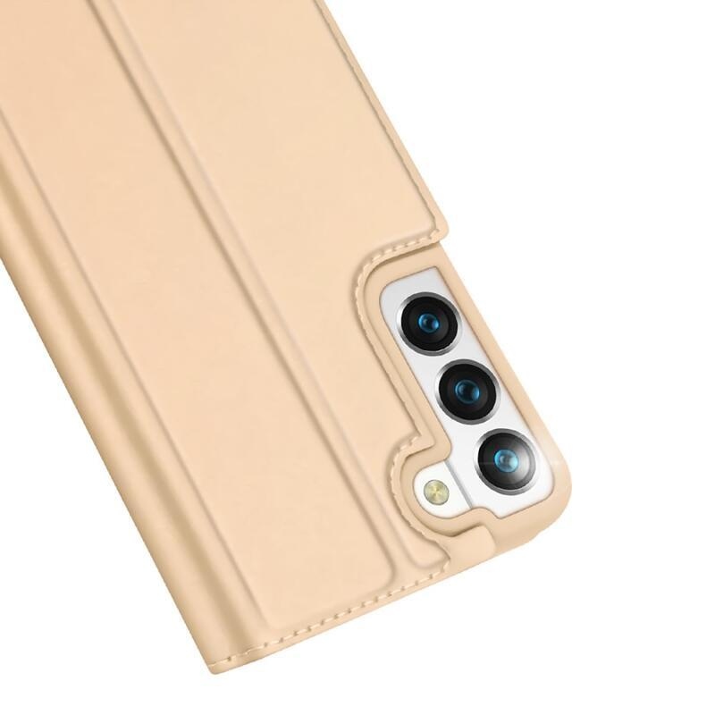 DUX elegantní PU kožené pouzdro na mobil Samsung Galaxy S22 5G - zlaté