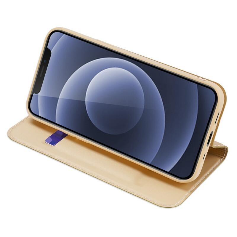 DUX elegantní PU kožené pouzdro pro mobil iPhone 13 mini 5.4 - zlaté
