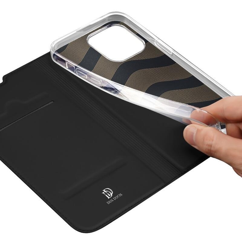 DUX elegantní PU kožené pouzdro pro mobil iPhone 14 Pro Max 6.7 - černé