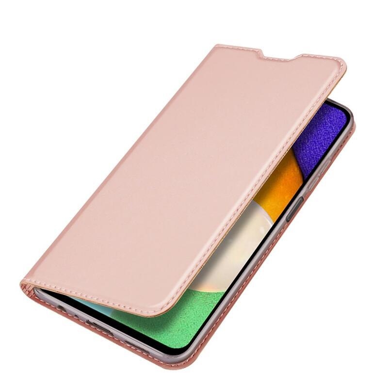 DUX PU kožené pouzdro na mobil Samsung Galaxy A13 4G - růžovozlaté