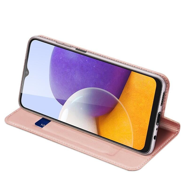 DUX PU kožené pouzdro na mobil Samsung Galaxy A22 4G - růžové
