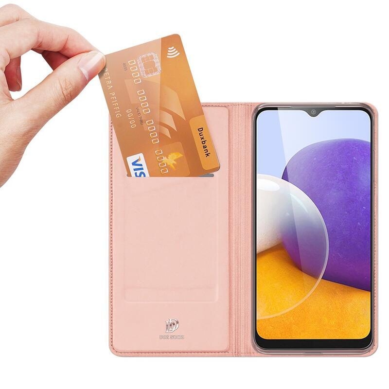 DUX PU kožené pouzdro na mobil Samsung Galaxy A22 5G - růžové