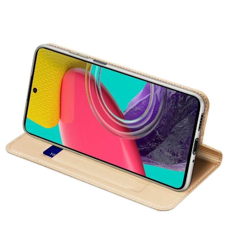 DUX PU kožené pouzdro na mobil Samsung Galaxy M53 5G - zlaté