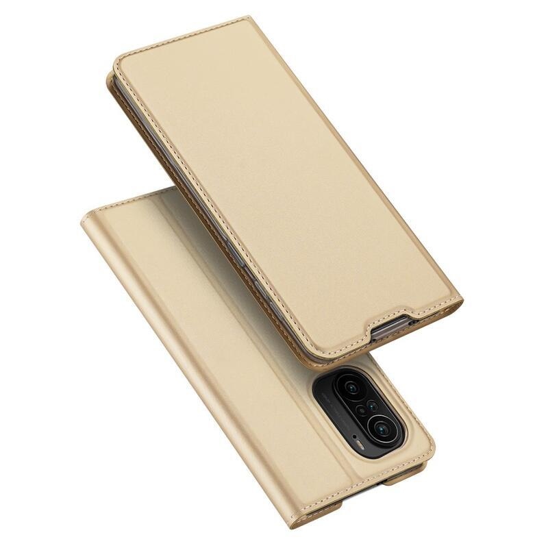 DUX PU kožené pouzdro na mobil Xiaomi Poco F3 - zlaté