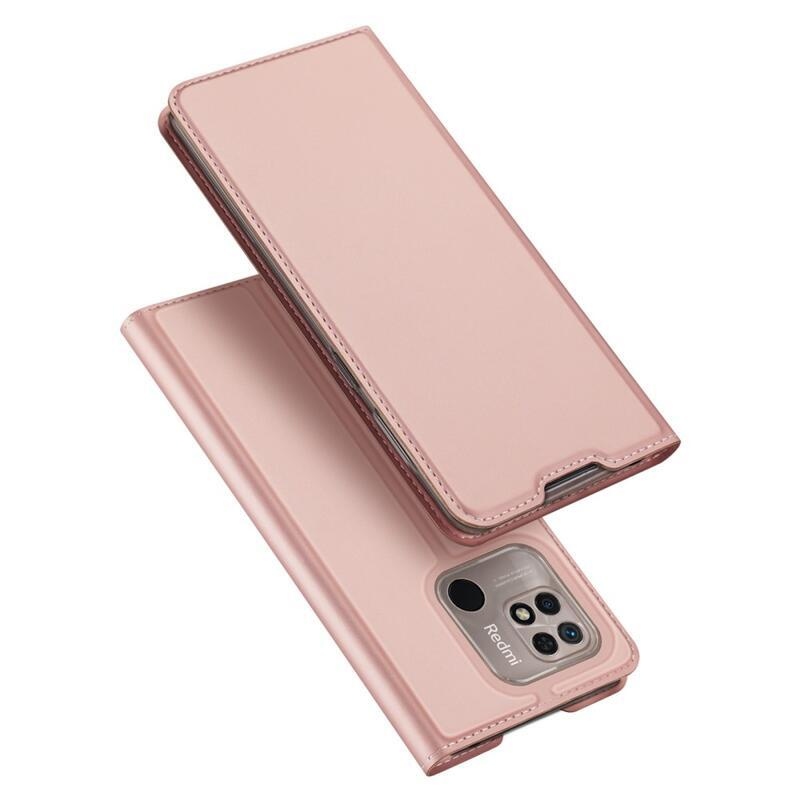 DUX PU kožené pouzdro na mobil Xiaomi Redmi 10C - růžovozlaté