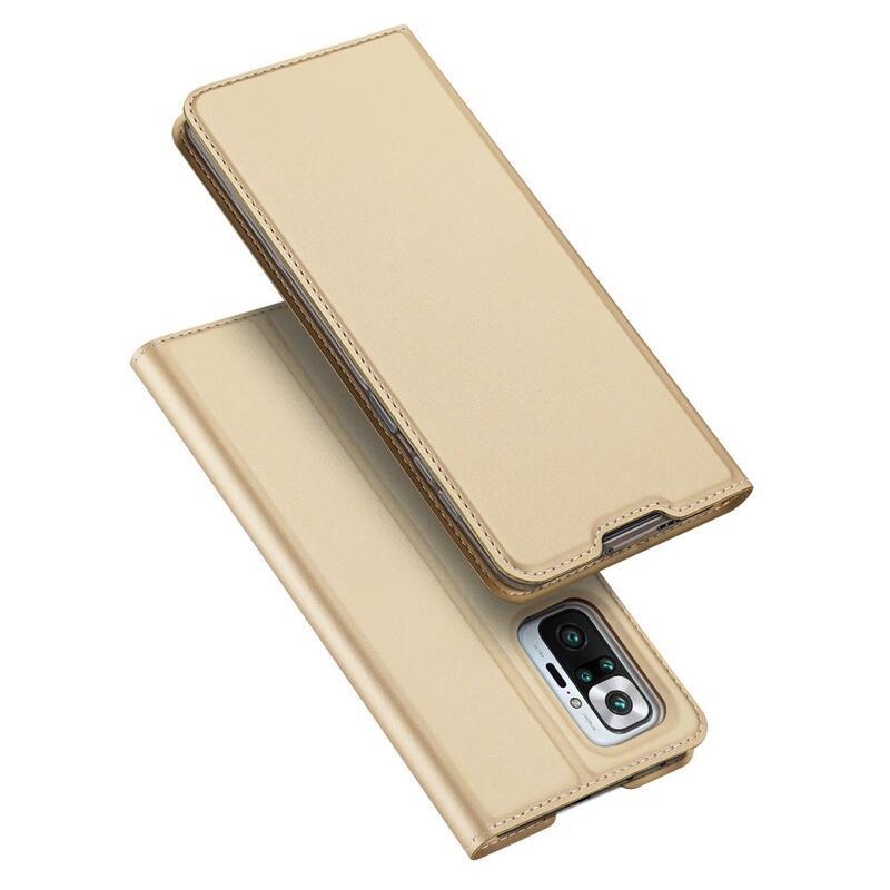 DUX PU kožené pouzdro na mobil Xiaomi Redmi Note 10 Pro - zlaté