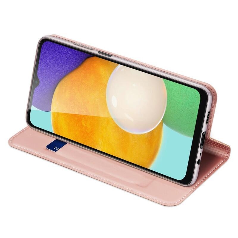 DUX PU kožené pouzdro na mobilní telefon Samsung Galaxy A13 5G/Galaxy A04s (164.7 x 76.7 x 9.1 mm) - růžovozlaté