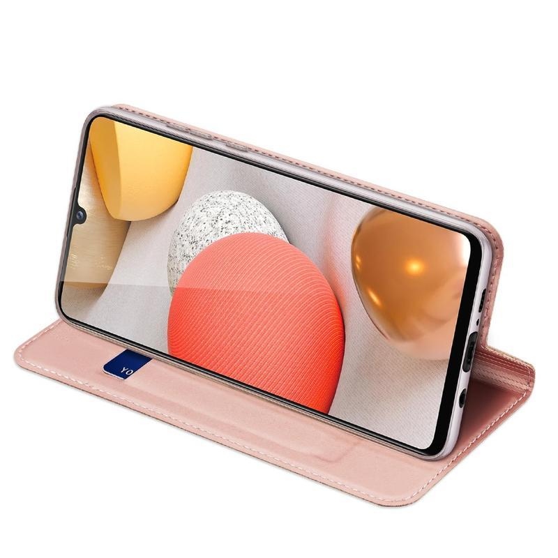 DUX PU kožené pouzdro pro mobil Samsung Galaxy A42 5G - růžovozlaté