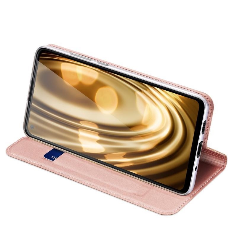 DUX PU kožené pouzdro pro mobil Samsung Galaxy M11 - růžovozlaté