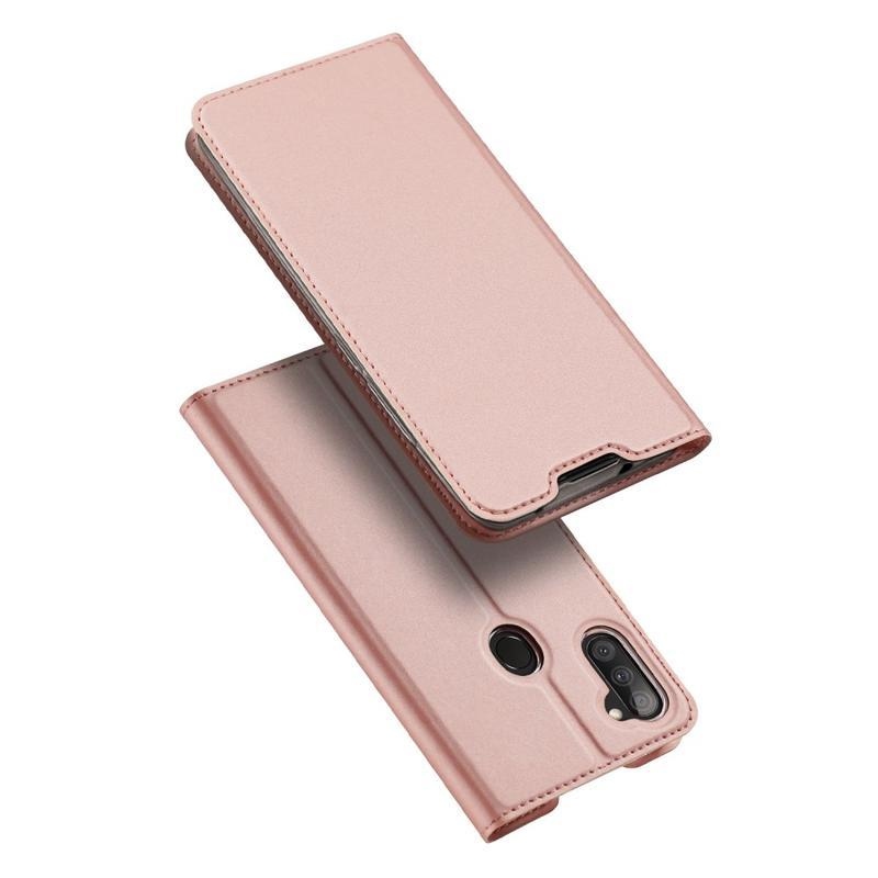 DUX PU kožené pouzdro pro mobil Samsung Galaxy M11 - růžovozlaté