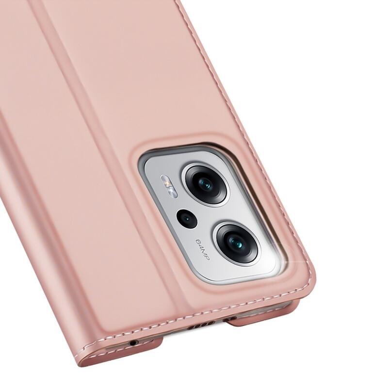 DUX stylové PU kožené pouzdro na mobil Xiaomi Poco X4 GT 5G - růžovozlaté