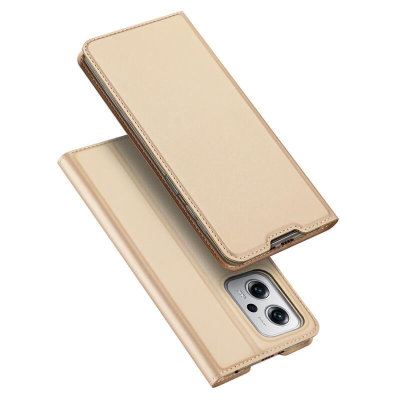 DUX stylové PU kožené pouzdro na mobil Xiaomi Poco X4 GT 5G - zlaté