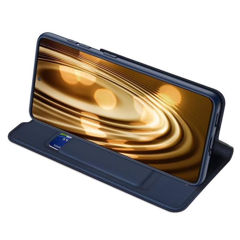 DUX stylové PU kožené pouzdro na telefon Samsung Galaxy S21 - tmavěmodré