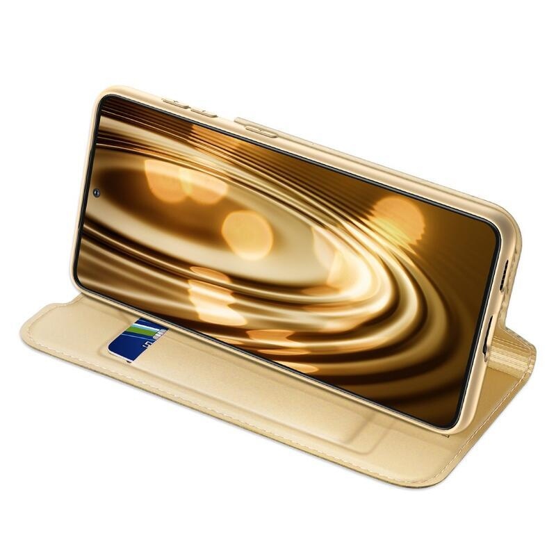 DUX stylové PU kožené pouzdro na telefon Samsung Galaxy S21 Plus - zlaté