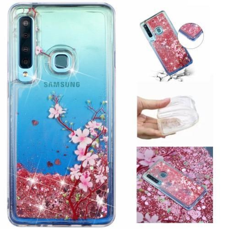 Dynamic přesýpací gelový obal na Samsung Galaxy A9 - květy