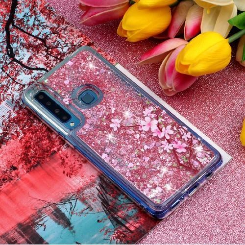 Dynamic přesýpací gelový obal na Samsung Galaxy A9 - květy