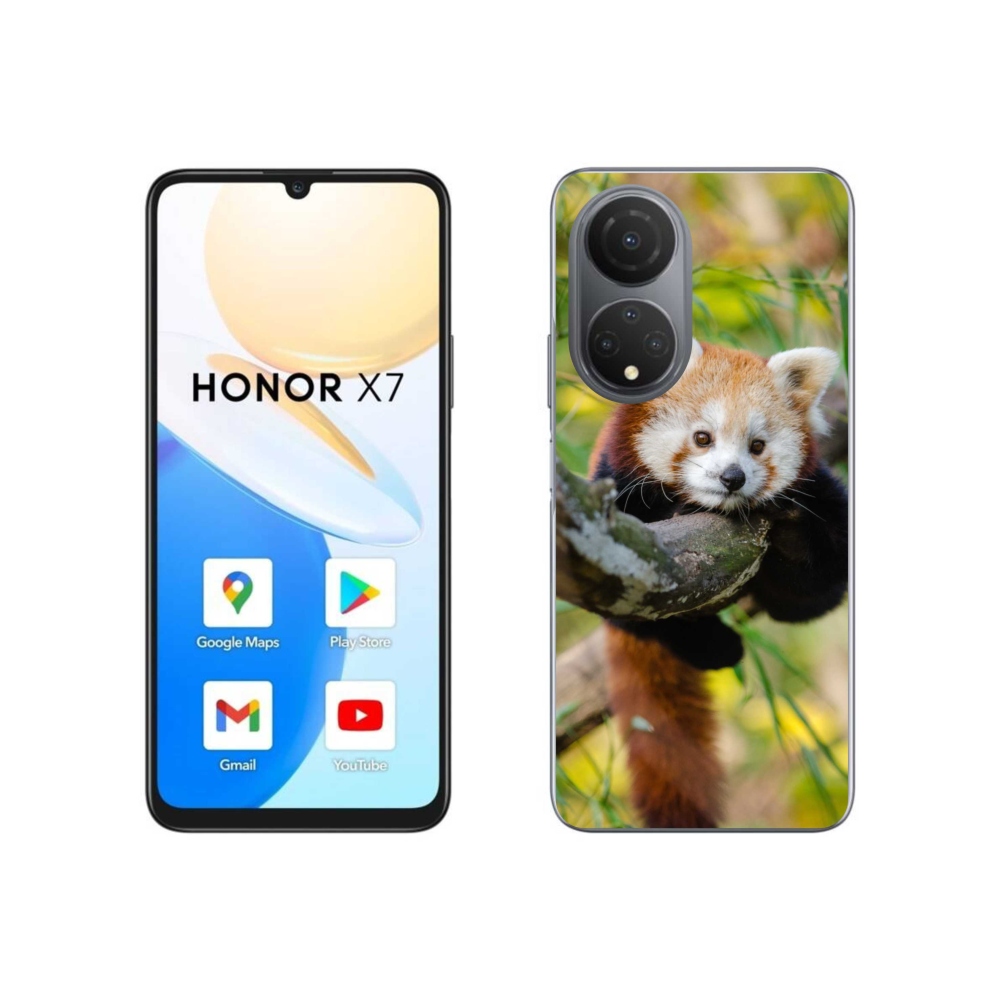 Gelový kryt mmCase na Honor X7 - panda červená