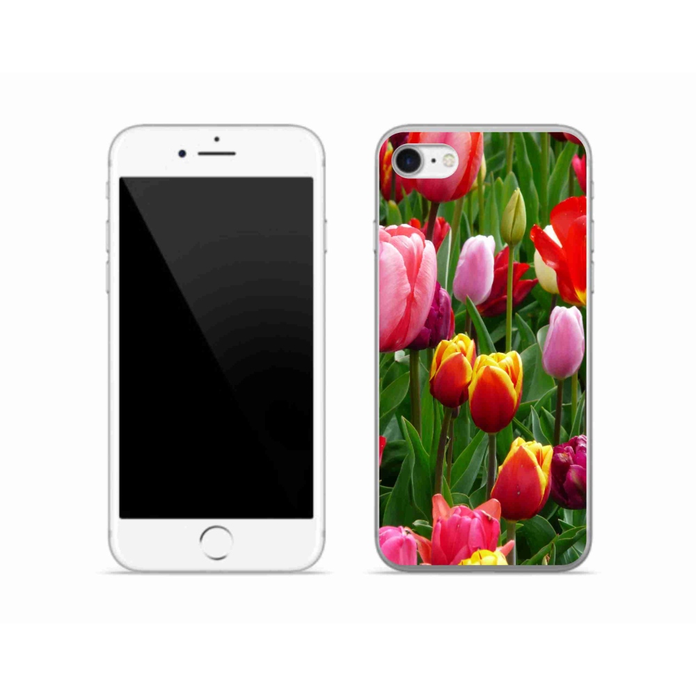 Gelový kryt mmCase na iPhone SE (2020) - tulipány