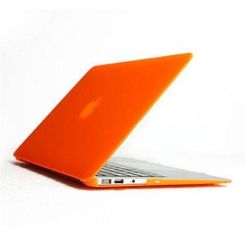 Enky set matný plastový obal, chránič klávesnice a protiprachová zástrčka na MacBook Air 13.3 - oranžový