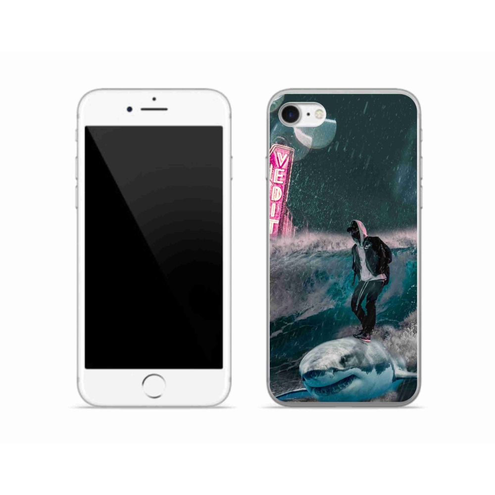 Gelový kryt mmCase na iPhone SE (2020) - žralok
