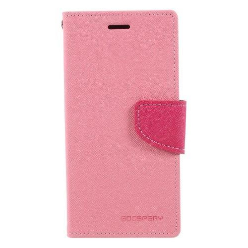 Fancy PU kožené knížkové pouzdro na iPhone X - růžové