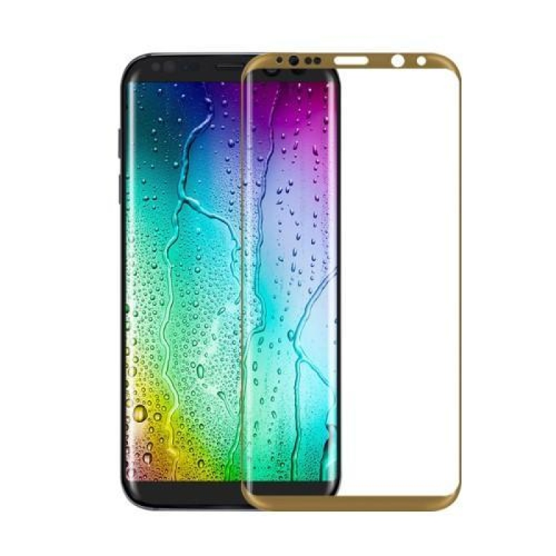 FFScreen celoplošné fixační tvrzené sklo na displej telefonu Samsung Galaxy S8 - zlatý lem