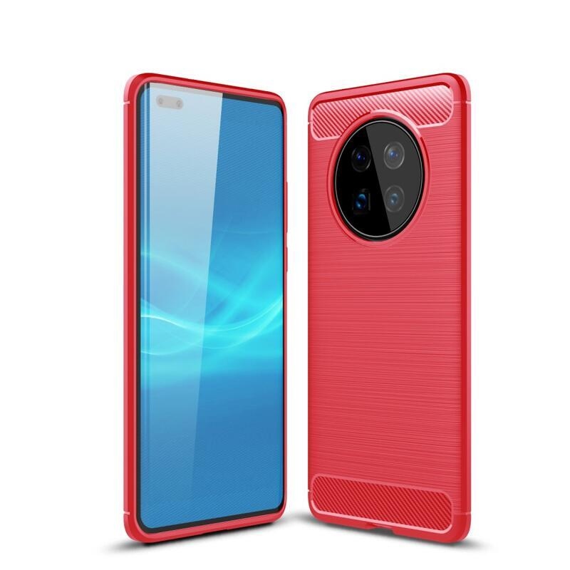 Fiber odolný gelový obal na mobil Huawei Mate 40 Pro - červený
