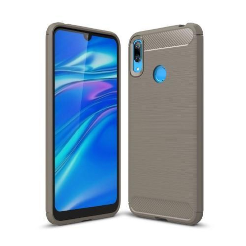 Fibre gelový obal na mobil Huawei Y7 (2019) - šedý