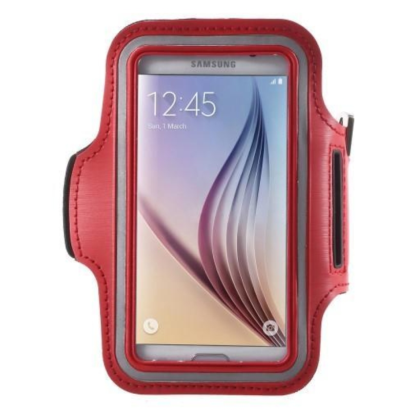 Fittsport pouzdro na ruku pro mobil do rozměrů 143.4 x 70,5 x 6,8 mm - červené