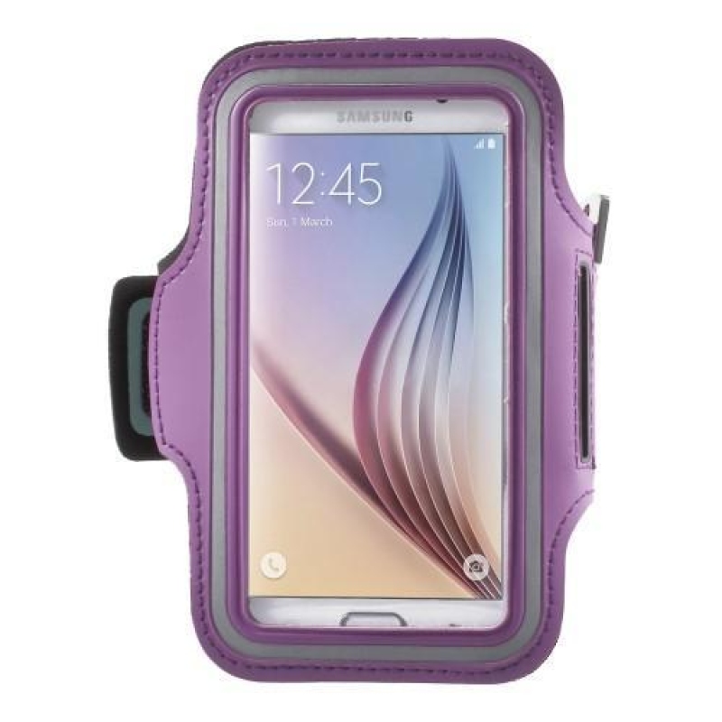 Fittsport pouzdro na ruku pro mobil do rozměrů 143.4 x 70,5 x 6,8 mm - fialové