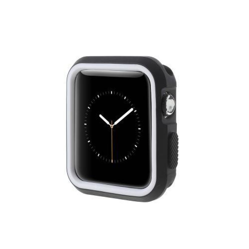 Flex gelový obal s barevným rámováním na Apple Watch 38mm - černý/bílý