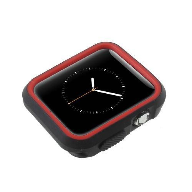 Flex gelový obal s barevným rámováním na Apple Watch 38mm - černý/červený