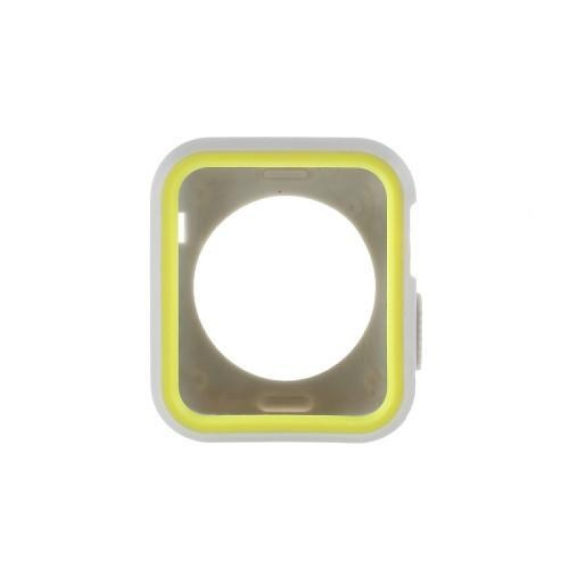 Flex gelový obal s barevným rámováním na Apple Watch 38mm - šedý/zelený