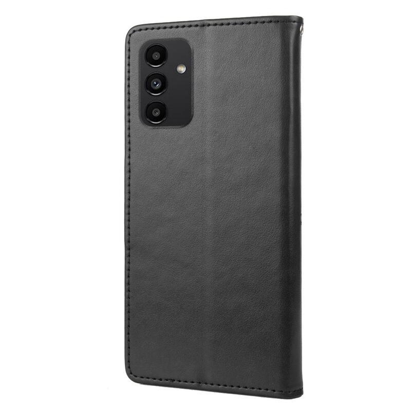 Flower PU kožené peněženkové pouzdro na mobil Samsung Galaxy A13 4G - černé