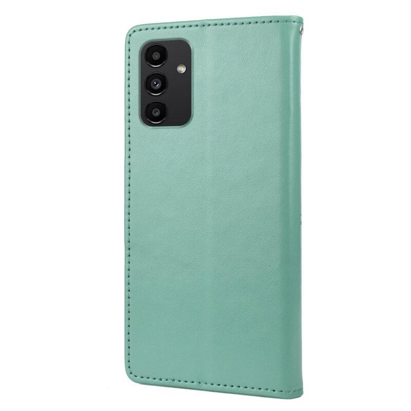 Flower PU kožené peněženkové pouzdro na mobil Samsung Galaxy A13 4G - zelené