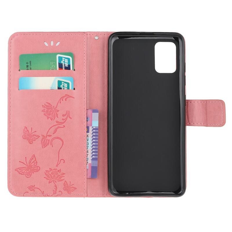 Flower PU kožené peněženkové pouzdro na mobil Xiaomi Redmi Note 10 4G/Redmi Note 10S/Poco M5s - růžové