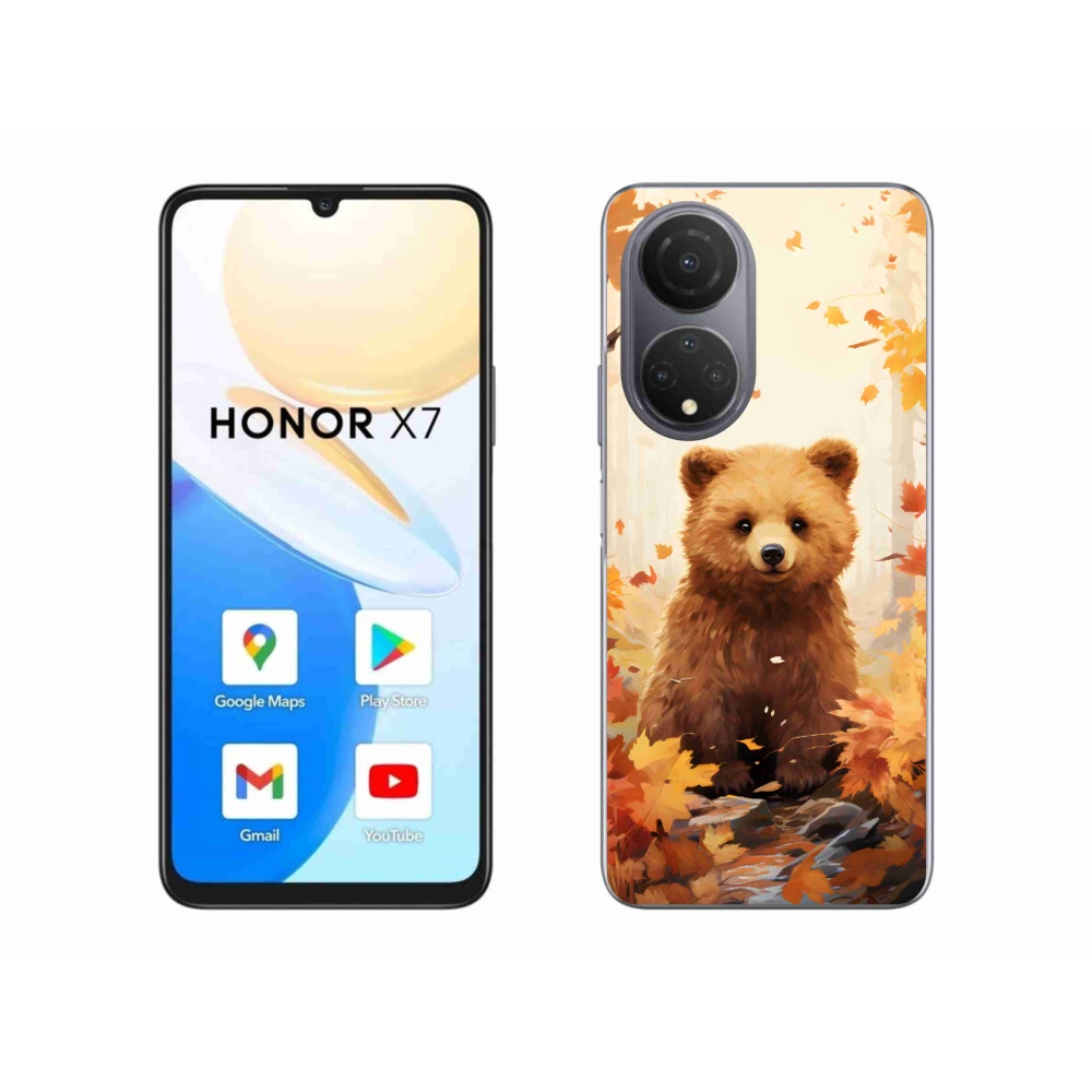 Gelový kryt mmCase na Honor X7 - medvěd v lese