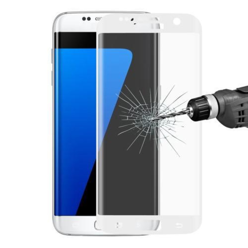 Full celoplošné tvrzené sklo na displej Samsung Galaxy S7 Edge - bílý lem