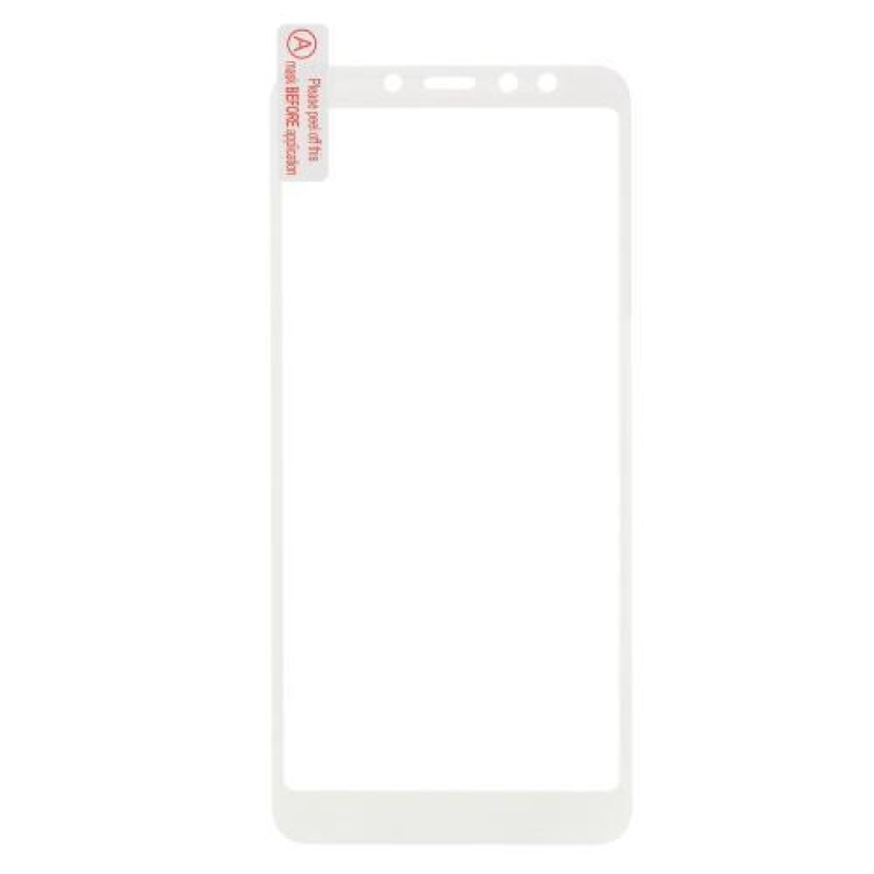 Full celoplošné tvrzené sklo na Xiaomi Redmi 5 - bílý lem