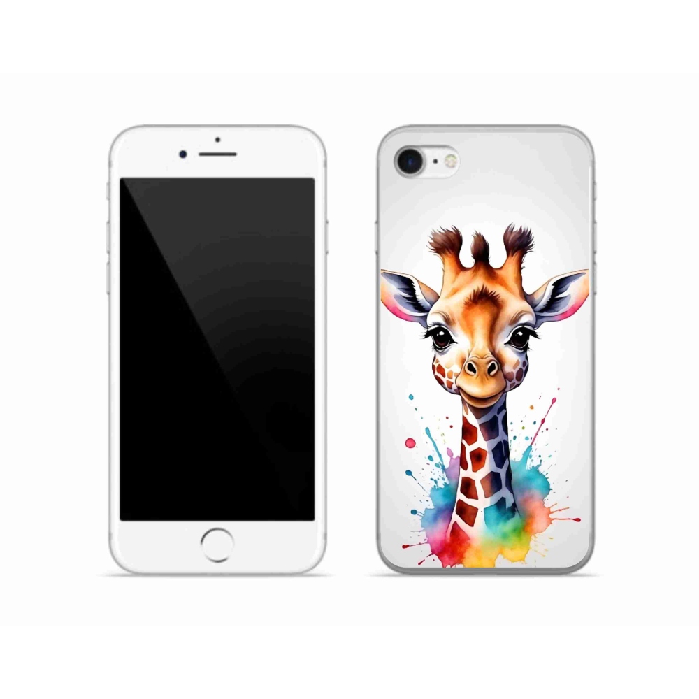 Gelový kryt mmCase na iPhone SE (2020) - žirafa 1