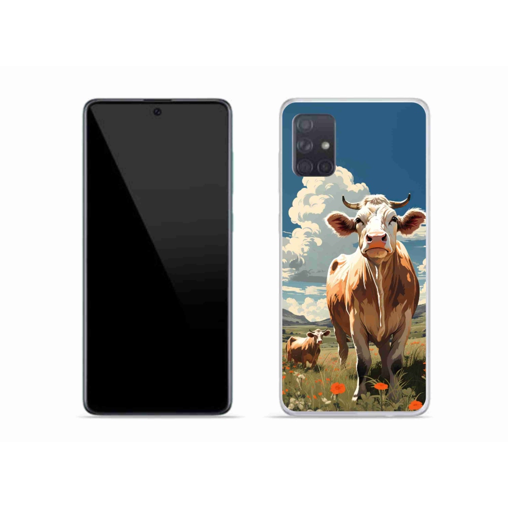 Gelový kryt mmCase na Samsung Galaxy A51 - krávy na louce