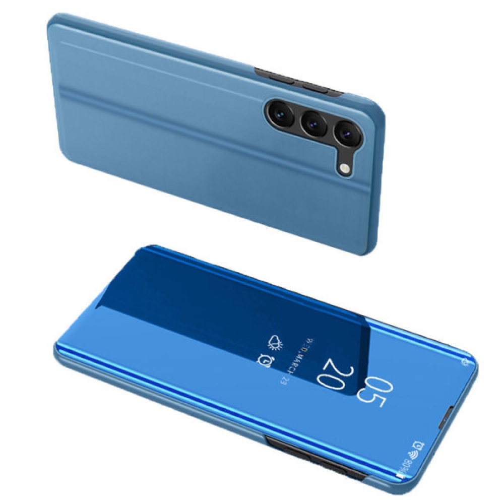 Clear zavírací kryt s průhledným předkem na Samsung Galaxy S23+ - modrý