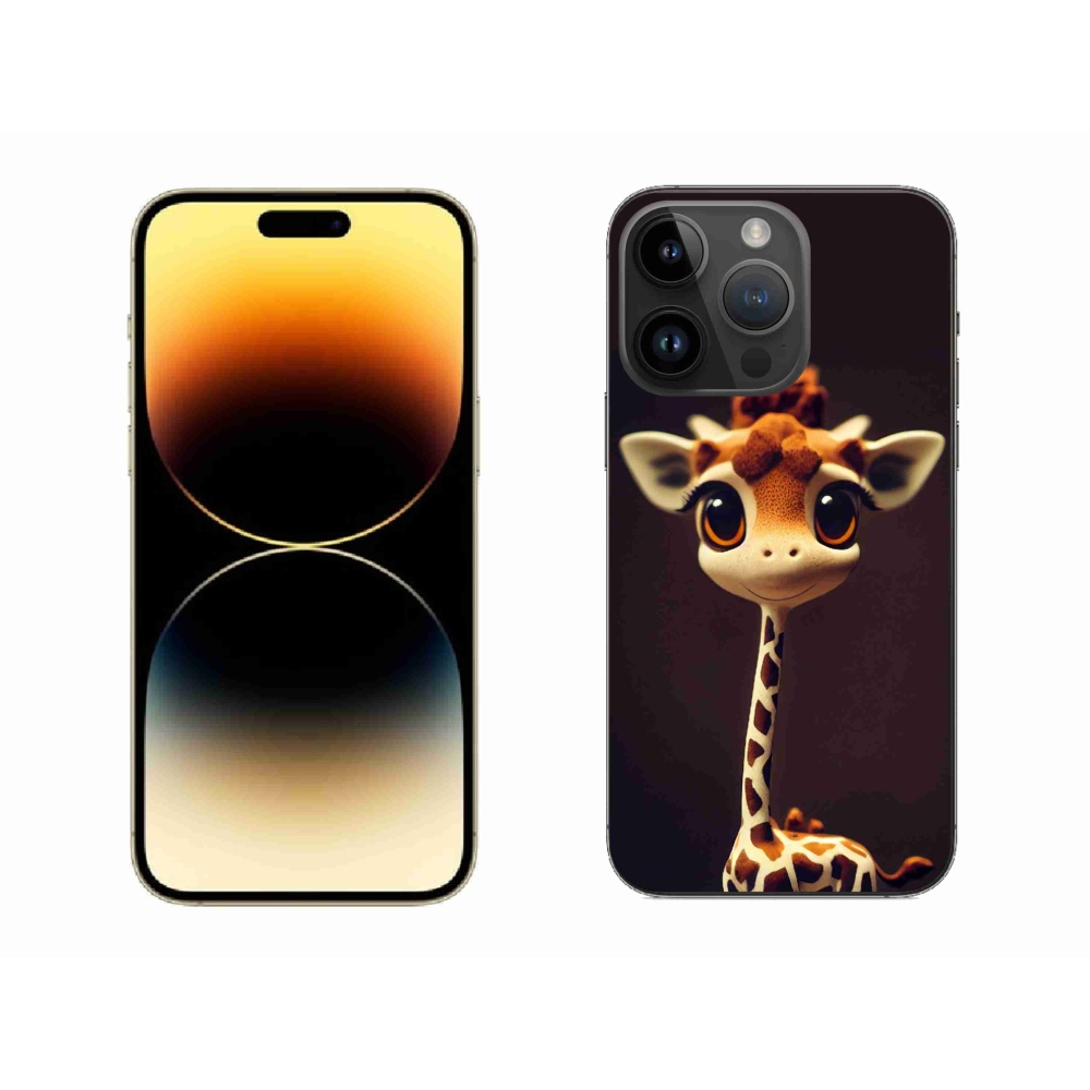Gelový kryt mmCase na iPhone 14 Pro Max - malá žirafa