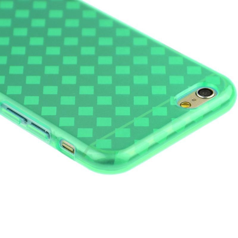 Gelové kostkované pouzdro na iPhone 6, 4.7 - zelené