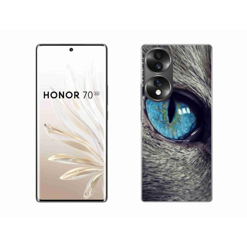 Gelové pouzdro mmCase na mobil Honor 70 - modré kočičí oko
