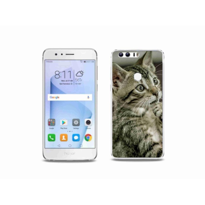 Gelové pouzdro mmCase na mobil Honor 8 - roztomilá kočka