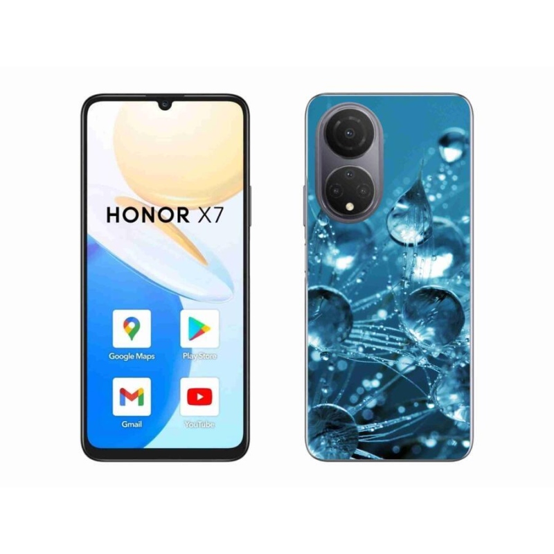 Gelové pouzdro mmCase na mobil Honor X7 - kapky vody